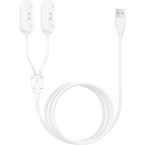 2-in-1 Magnetic USB Charger Cable for Tractive GPS Tracker - Fast Charging Cable Compatible with Tractive Smart Pet GPS Tracker (Dogs & Cats) - Durable USB Charging Cord for Pet GPS Device (White)
