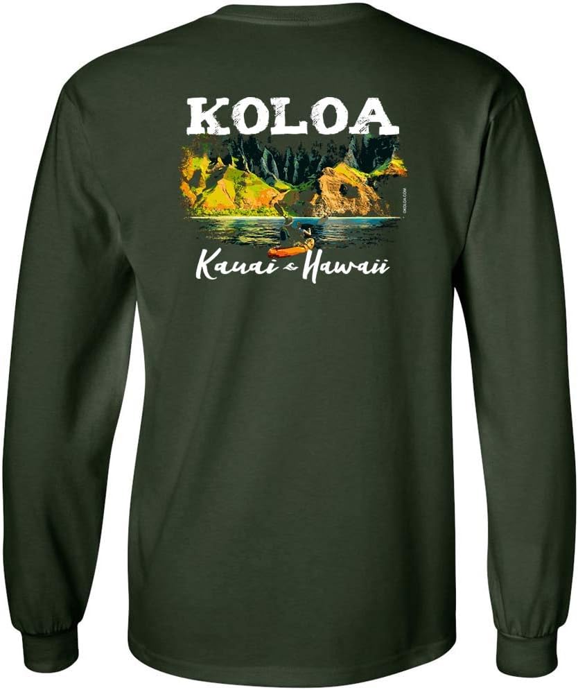 Koloa Surf Mens Kauai Coastline Classic Logo Long Sleeve Tee in Reg, Big and Tall