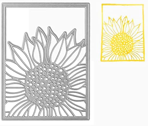 Sunflower Body Steel Chopping Dies for Card Making, Summer time Spring Flowers Background Die Cuts Carbon Metal Chopping Die Embossing Stencil for DIY Paper Artwork Craft, Scrapbooking, Picture Album Decor