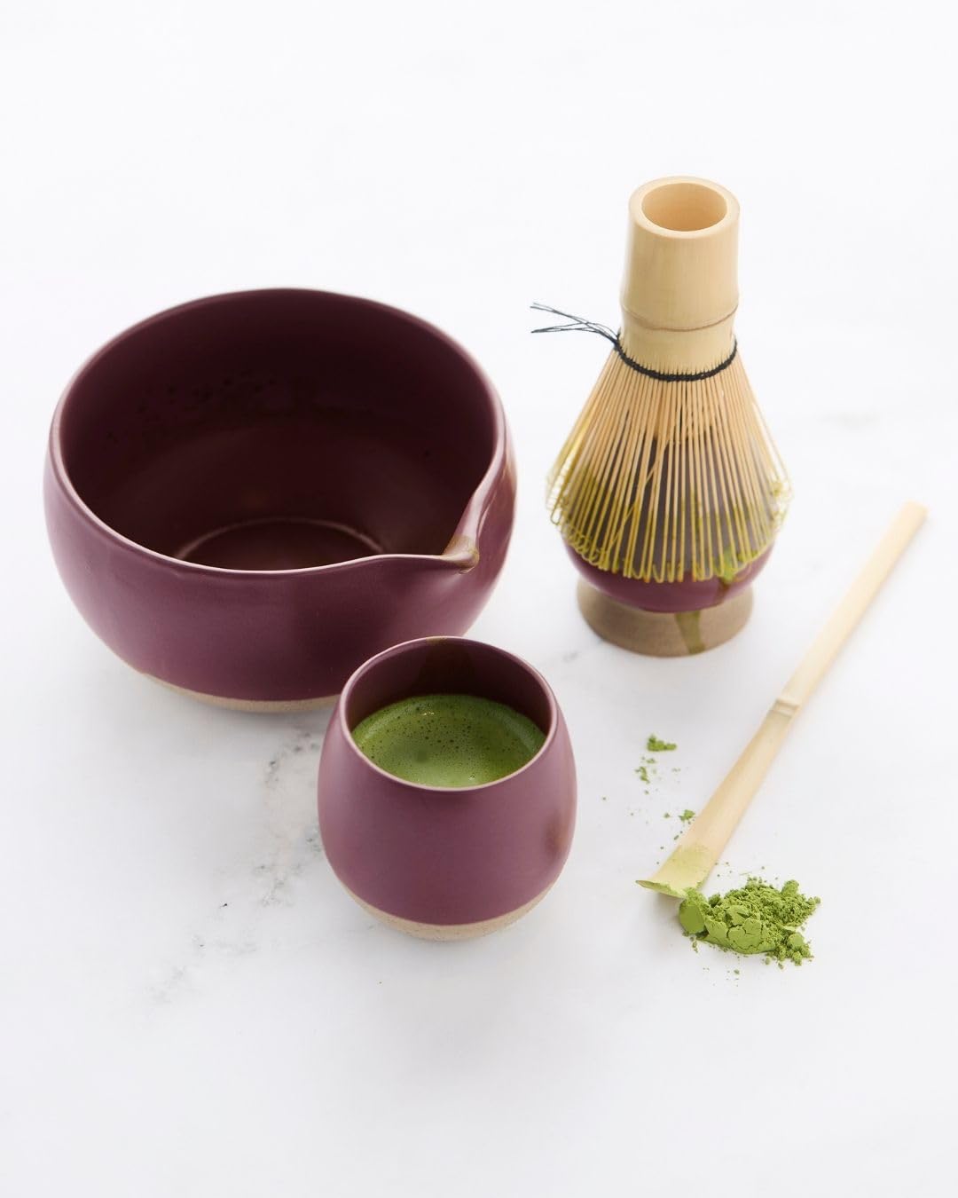 Point-Virgule Matcha-Set mit Matcha-Schneebesen, Ständer, Löffel, Matcha-Schüssel, Becher