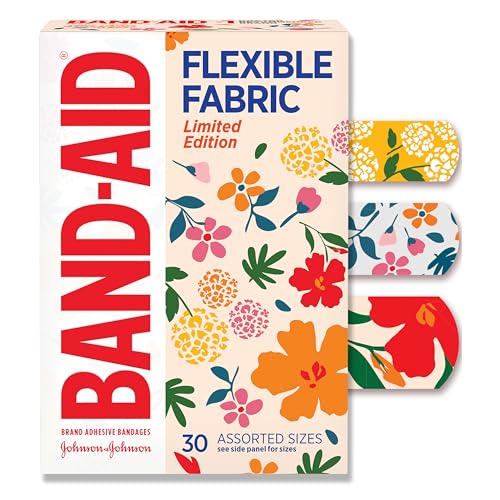 Band-Aid pansements tissu fleur sauvage flexible, 30 pack