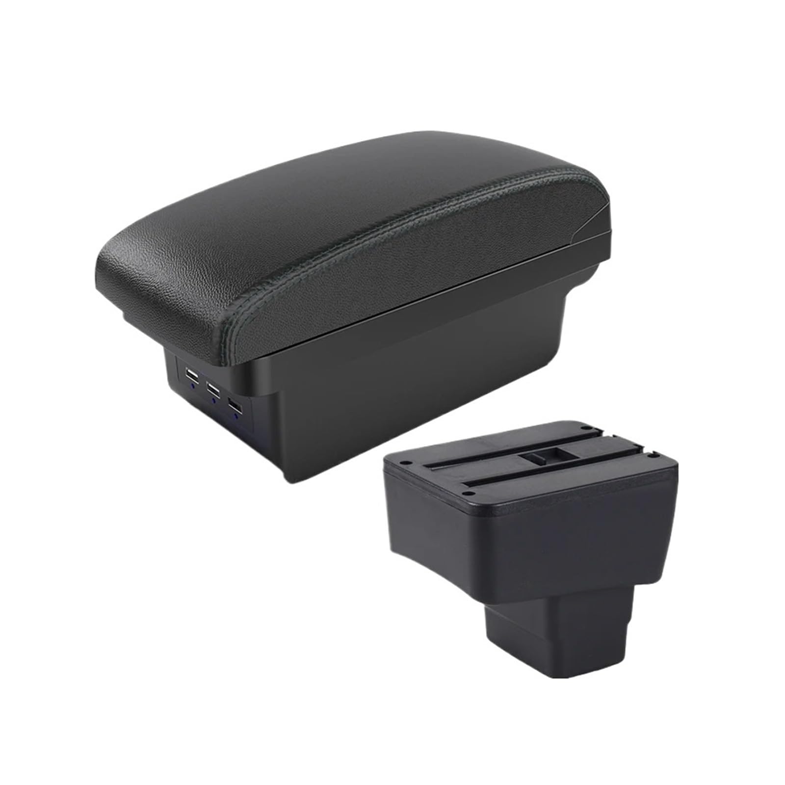 Ggwqoops Car Armrests For Mazda 2 III For (DJ) 2014-2024 Car Armrest Box Storage Interior Modification Multi-function Auto Parts Armrest Box(B2 Black line 3 USB)