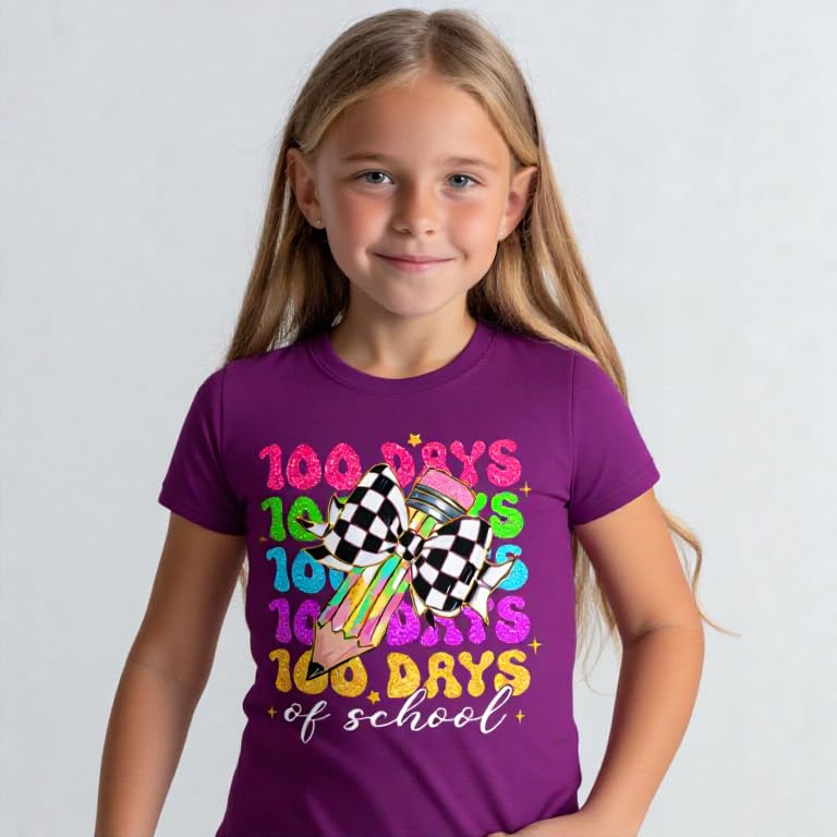 Image of 100 Days of School Shirt Girls and Kids Unicorn Heart Shirt