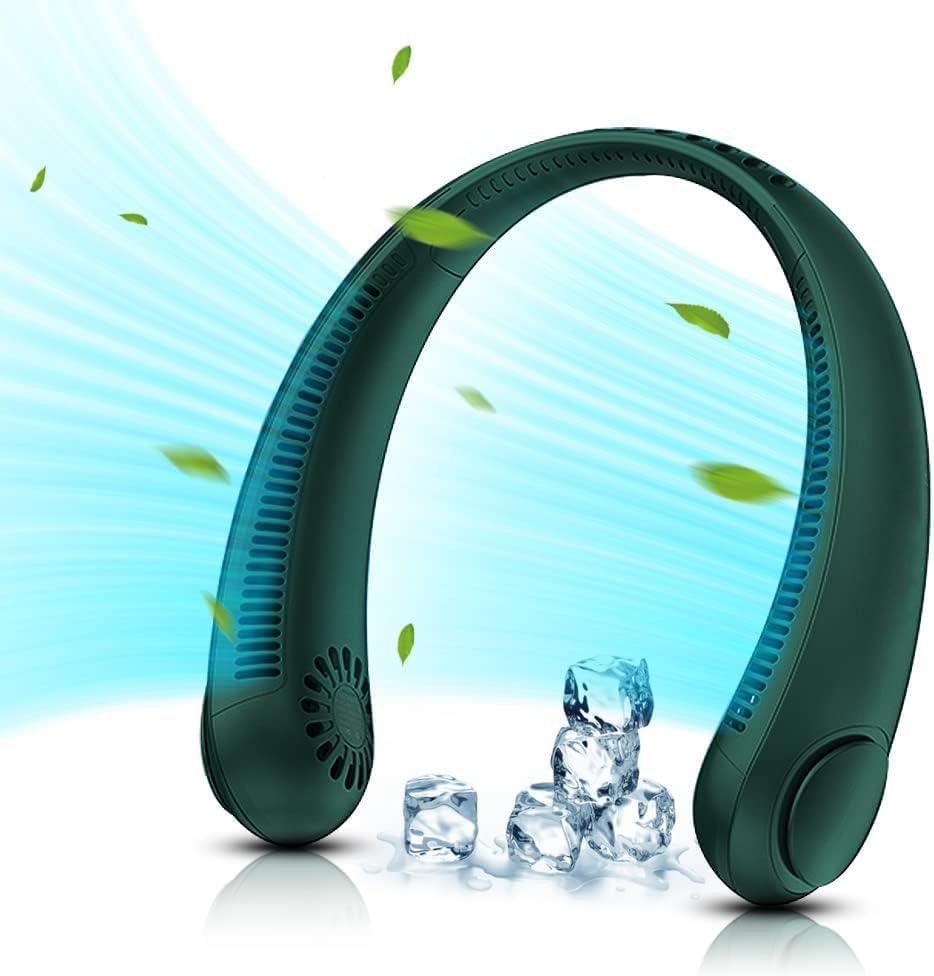 Goodfriends GOOD FRIENDS Portable Neck Fan Rechargeable Personal Fan, 2400Mah Usb Wearable Hands Free 3 Speeds Cooling Fans, Hanging Bladeless Mini For Outdoor Indoor Travel (Green) (B0D1VZ28KR) Amazon Price History, Amazon Price Tracker