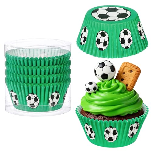Glavatrix Soccer Cupcake Liners,100PCS Sport Themed Muffin