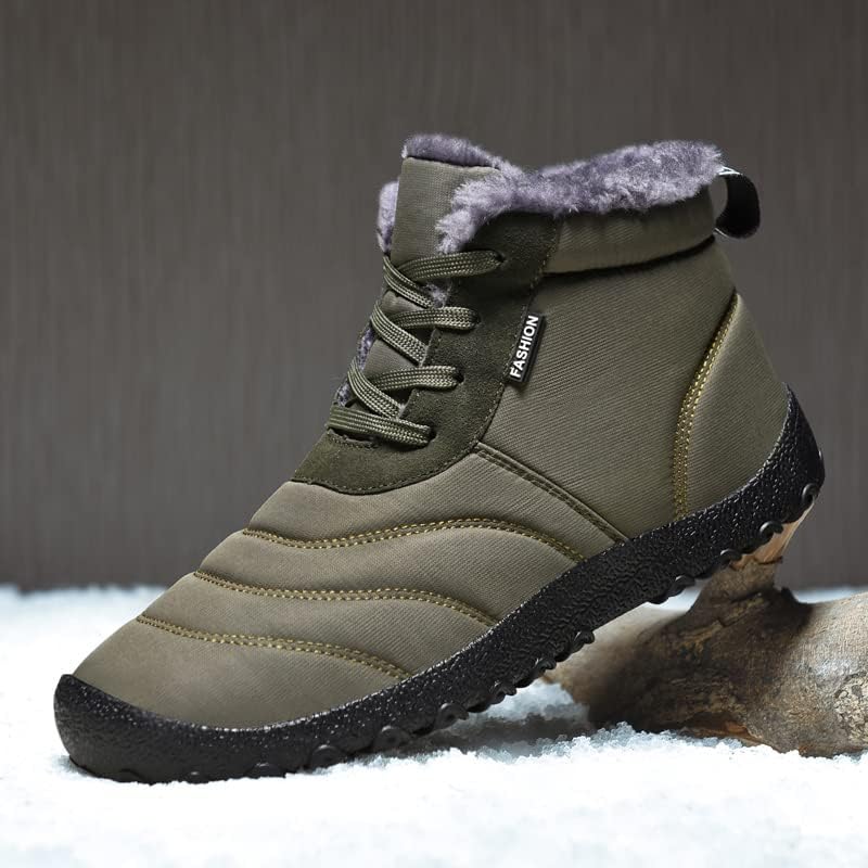 Men's Snow Boots Cotton Padded Shoes Outside Backpacking Ankle Boots Lace Up High-top Winter Warm