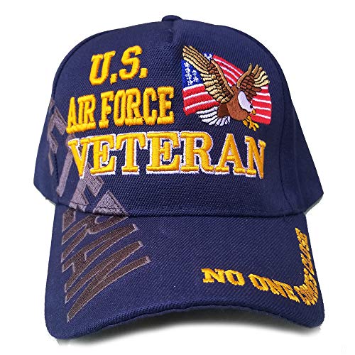 US Air Force Veteran Hat Blue w/Flag Eagle Logo