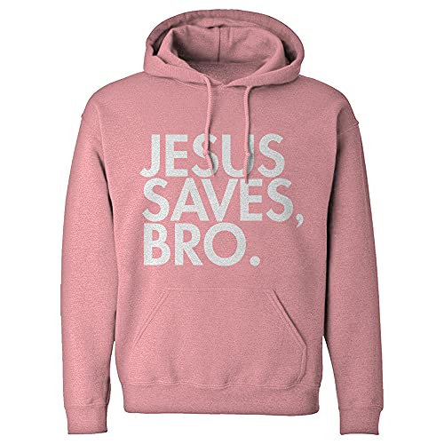 Jesus saves bro large light pink unisex hoodie