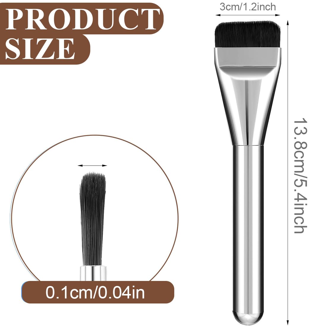2pcs pennelli per trucco, fondotinta, pennello piatto, pennello per trucco, ideale per fondotinta cremoso, cipriato o liquido