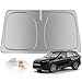 helloleiboo Graphene Car Windshield Sun Shade Car Sun Shade for Windshield with Heat Absorption Coating Foldable Design with UV Protection to Keep Your Car Interior Cooler Silver (Large-61 × 32 in)