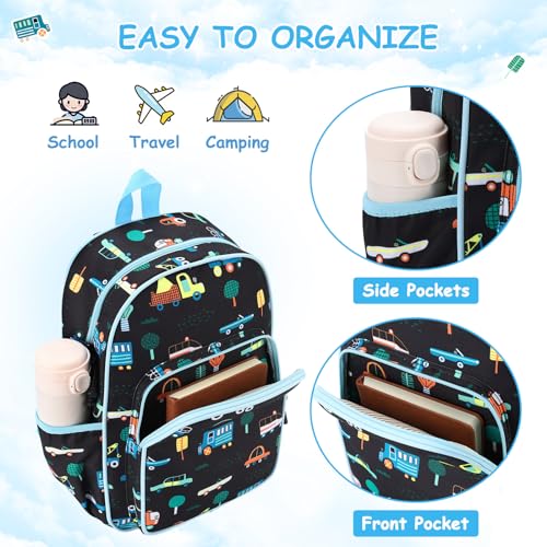 RAVUO Kids Backpack for Girls Boys, Cute Toddler School Bag Bookbag W Chest Strap4