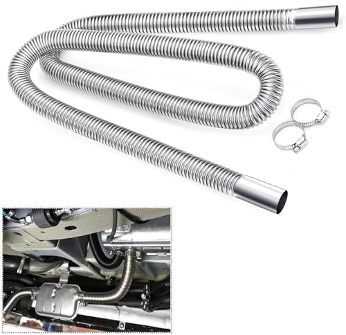 Wibatton Diesel Heater Exhaust Pipe Stainless Steel Exhaust Pipe Air Heater Exhaust Pipe Car Air Heaters Exhausts Pipes Diesel Gas Vent Hose (120CM)