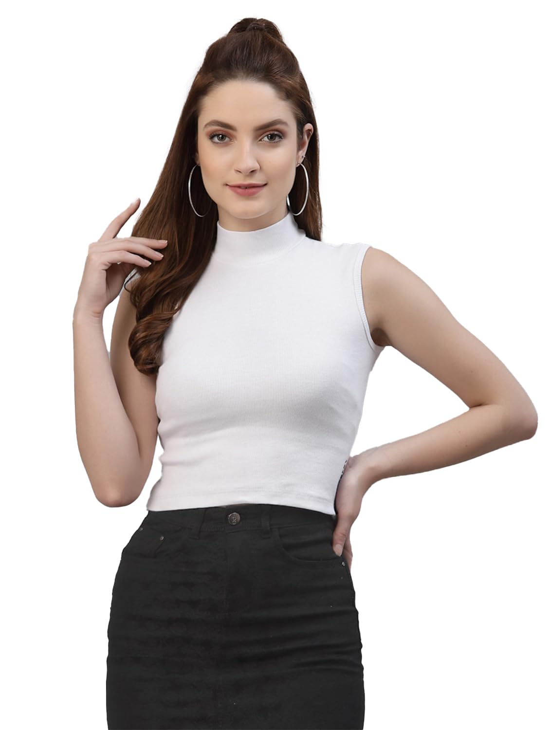 knite wolf Casual Solid Women Top | Stylish and Comfortable Lavender Top for Women | Perfect Soft and Breathable Fabric | Ideal for Casual Outings (M, White)-picture-29