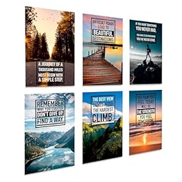 Motivational wall decor – Positive Affirmations, Uplifting Quotes, Wall Art Decor for Office, Home, Gym – Set of 6 11×17″ Inspirational Motivational Posters for Office Decor Inspirational Quotes Wall Art