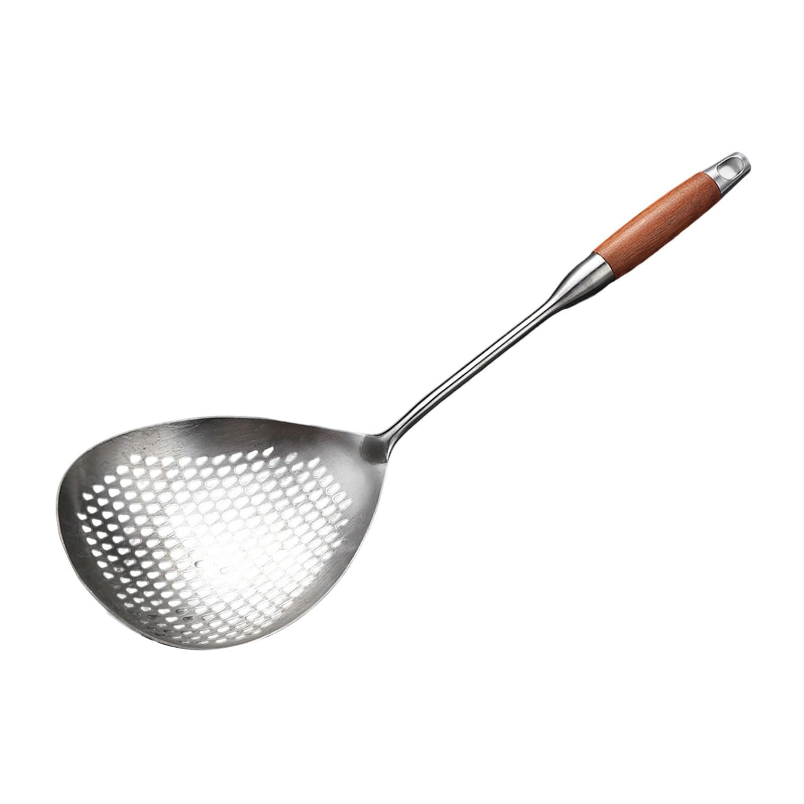 HZBB Stainless Steel Skimmer Spoon with Handle Strainer Ladle Large Colander for Straining and Blanching Strainer Ladle