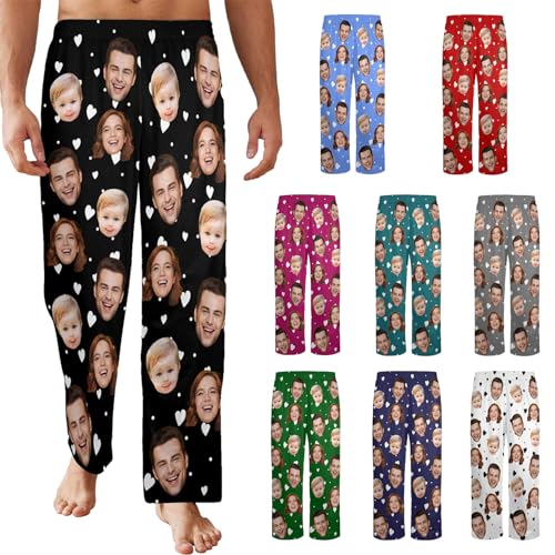 YESCUSTOM Custom Face Pajama Pants for Women and Man Personalized Pajama Trousers with Photo Customized Gifts for Her Him