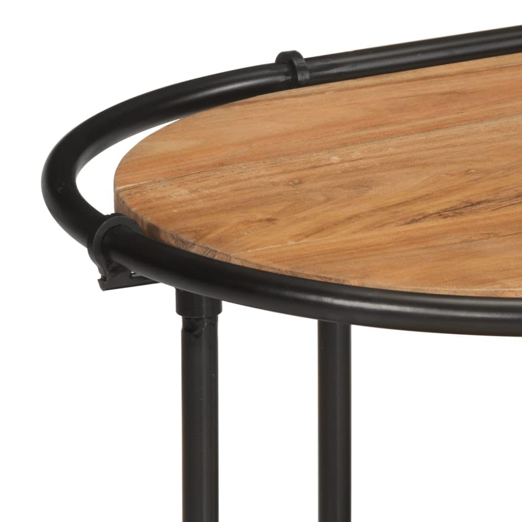 Mueble de TV madera maciza de acacia y hierro 100x42x40 cm con amplio almacenamiento para salón dormitorio oficina, soporte multimedia para DVD vinilo videojuegos