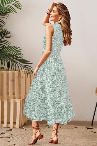 Image of STYLEWORD Womens Summer Casual Short Sleeve Flowy Midi Beach Dress