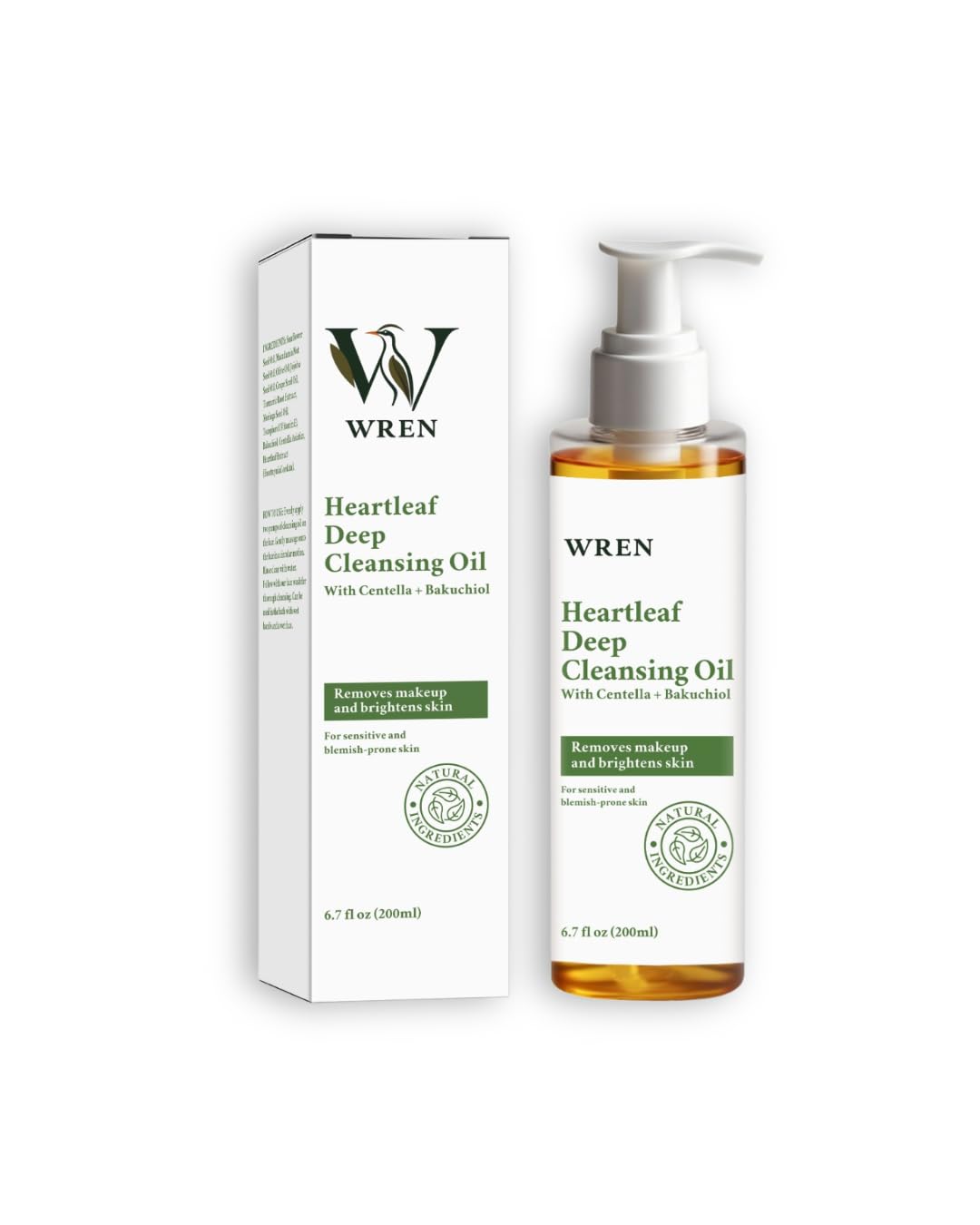 Wren Heartleaf Deep Cleansing Oil, Face Oil Cleanser for Makeup Removal, Blackhead & Pore Care, Skincare for Sensitive Skin, Brightens Skin – 6.76 fl oz (200ml) - Image 7