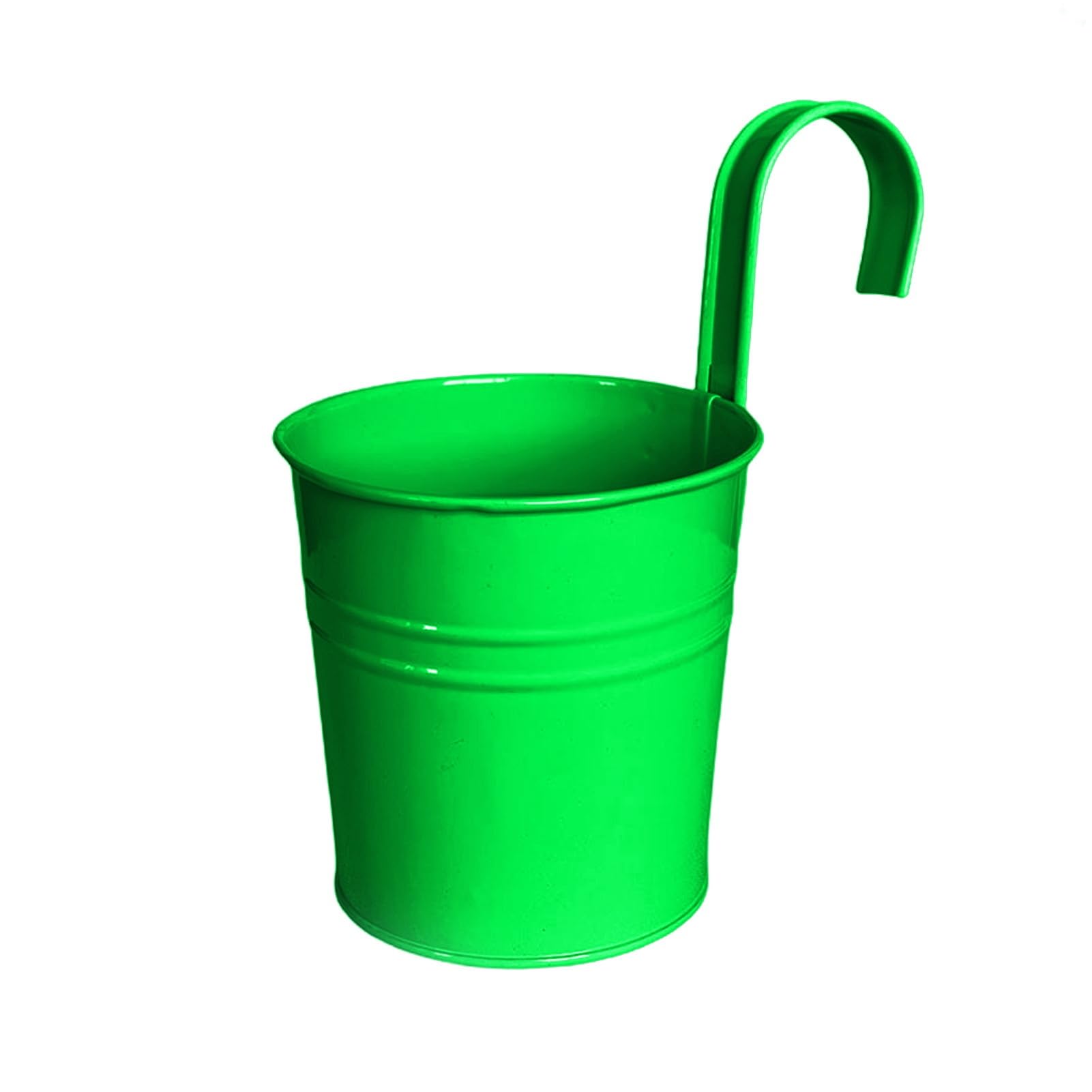 Hanging Metal Planter Flowerpot with Detachable Hook Drain Hole Railing Plant Pot for Balcony Garden Fence