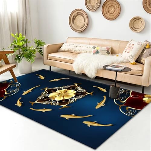 Alfombra pasillo antideslizante lavable de 60x90cm con patron amarillo 3D 2