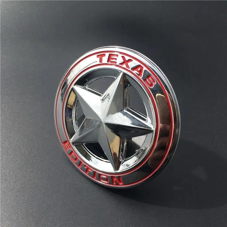 Image of VRT 3D Chrome Emblem Automotive Car, Bike Badges Logo Self Adhesive Sticker (Texas Edition, Silver /Red)