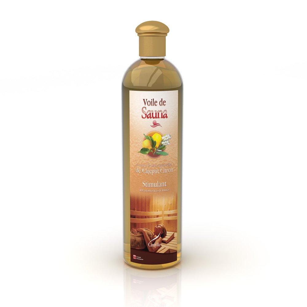 Camylle - Fragancia Sauna Cajeput/limón - A base de Aceites Esenciales Puros y Naturales para Sauna - Estimulante con aromas frescos y afrutados - 500ml