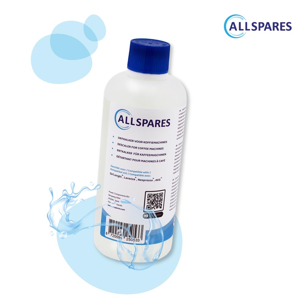 AllSpares Entkalker für Kaffeemaschinen geeignet für Delonghi EcoDecalk DLSC500 und AEG M3BICD200 (500 ml (6er Pack))