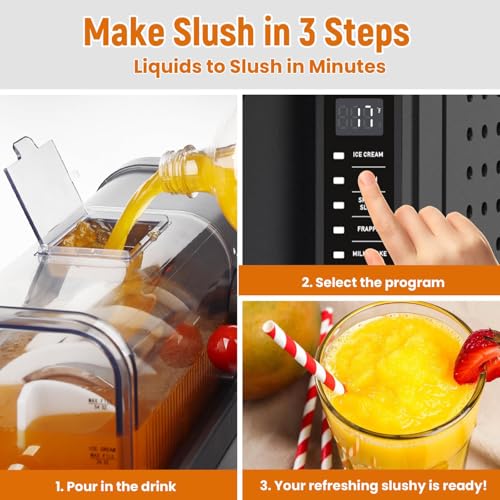 Slush-Eismaschine für Zuhause, Softeismaschine, 1,6-Liter-Slush-Maschine mit 6 voreingestellten Programmen, Getränkebereiter für Slush, Margaritas, Smoothies, Frappés, Milchshakes und mehr – Bild 5