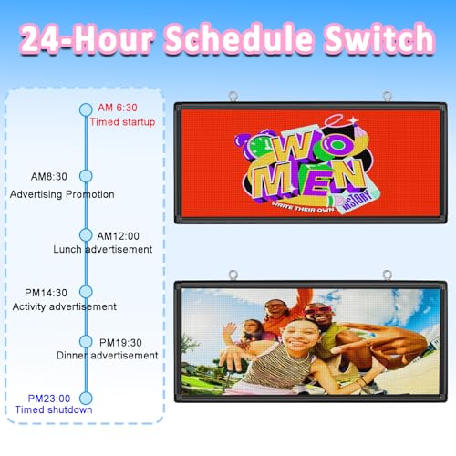 Image of Commercial Grade P6 Outdoor Programmable LED Sign IP45 Waterproof High-Brightness Digital Display, Energy Saving LED Panel for Business, Events, Retail & Stock Ticker Scrolling Text /Logo Advertising Screen