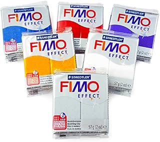 FIMO Effect Polymer Oven Modelling Clay - 57g - Set of 6 - Glitter Finish