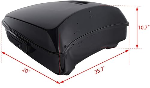 Miniatura 4 de Tronco de paquete turístico cortado con almohadilla de respaldo King y estante de montaje dos para Harley Tour Pak Road King Street Glide 2014-2023