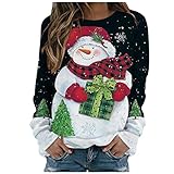 Yowablo Mujer cuello redondo manga larga camisa túnica alta sudadera mujer cuello redondo manga larga casual suelto suéter alto casual manga Abrigos para mujer Vestidos Cortos, El negro-b, S