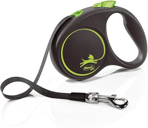 Miniatura 2 de Flexi Cinta de diseño negro verde grande 16.4 ft retráctil perro correa/plomo para perros de hasta 110.2 lbs/110 libras