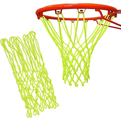 Basketball Hoop Net Accessories, Nylon Green Basketball Net Replacement, Outdoor Glow in The Dark Basketball Net, 12 Loops Fits Standard Size Indoor or Outdoor Hoop Rims, for Outdoor Indoor Sports Cover