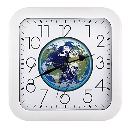 Pendule murale silencieuse Terre Moderne au design épuré 26cm de qualité - 2