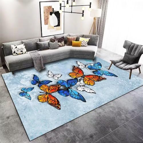 Tapis entree salon bleu 60x90cm de decoration maison