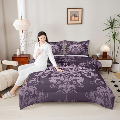 Edredón individual morado para renovar tu habitación con estilo bohemio antiguo 6