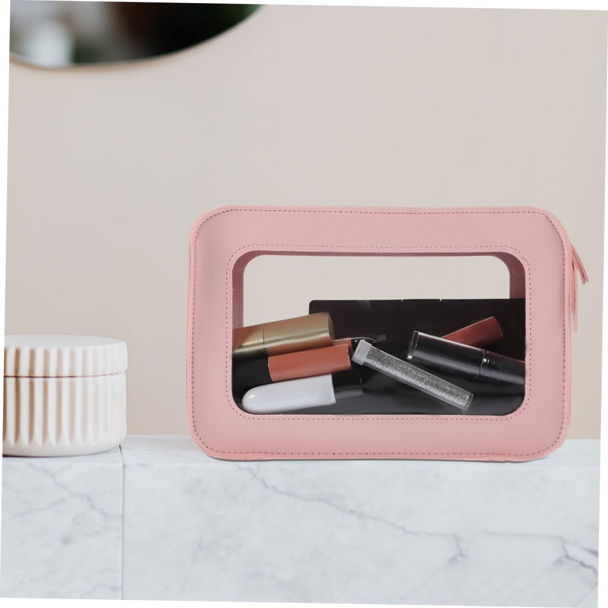 VALICLUD 2 pezzi Borsa Trasparente per Cosmetici Organizer PVC per Viaggio e Zip Resistente Capacità Spaziosa per Prodotti e Accessori