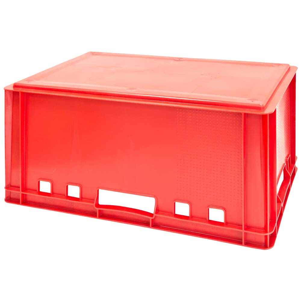 8 Stück E3 Fleischkisten Rot Kisten Eurobox Lebensmittelecht Metzgerkiste Box Aufbewahrungsbox Kunststoff Wanne Plastik Stapelbar Lagerkisten 60 x 40 Kingpower