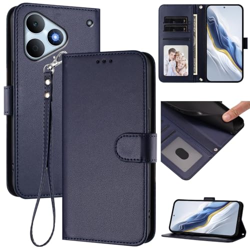 Cover �Ή��@�� for Realme Note 80 4G,�Ή��@�� for Realme Note 80 4G [PU+TPU]�J�[�h�X���b�g�t���E�H���b�g�X�g���b�v�t���X�}�z�P�[�X Blue