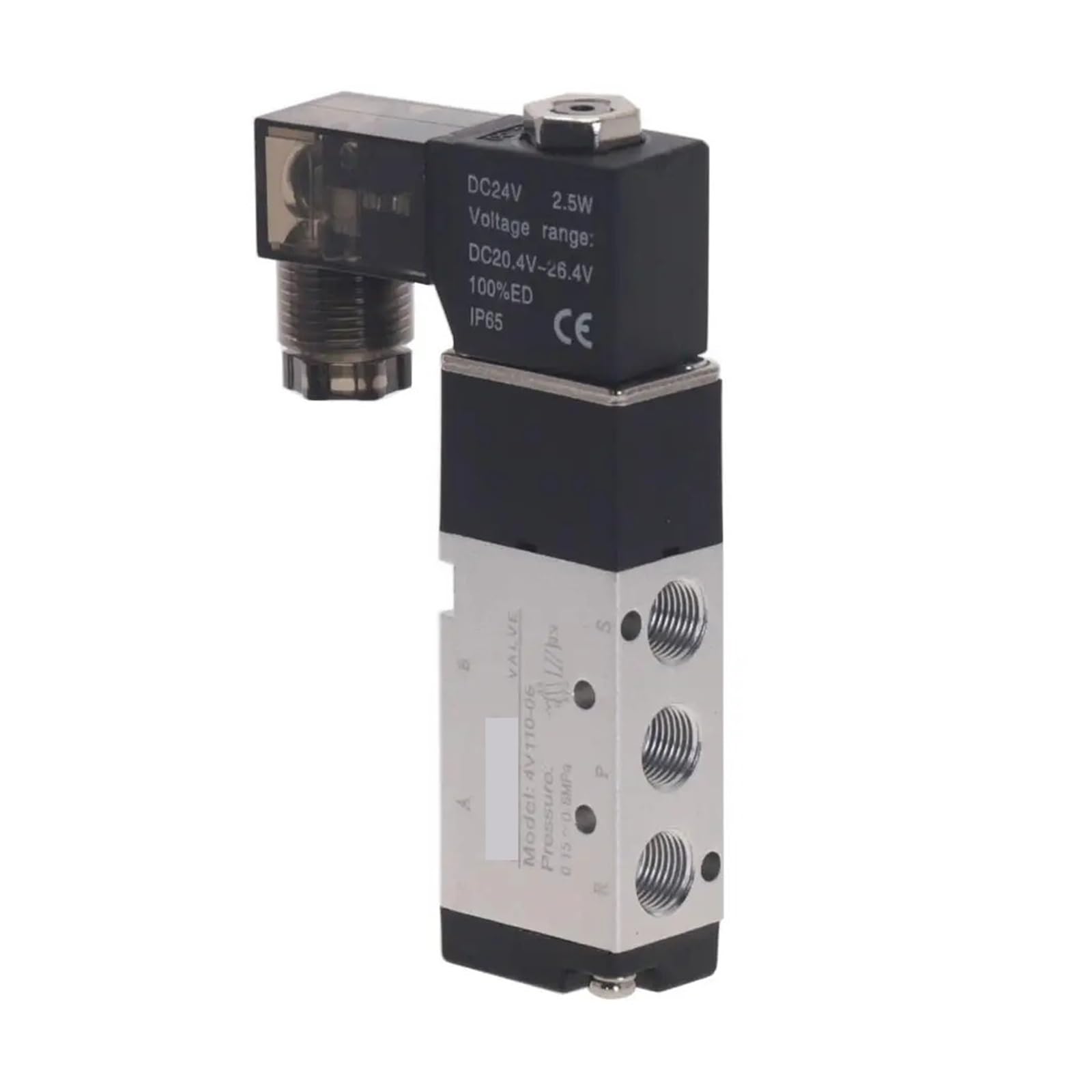 Elektromagnetyczny zawór pneumatyczny 4V110-06 5-drożna 2-pozycyjna sprężarka powietrza 12V 24V 110V 220V (ONLY 4V110-06 LED, AC110V)