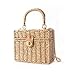 Handwoven Rattan vintage purse Bag Natural Chic Casual Handbag Beach Sea tote Basket Straw vacation Bag (Brown)