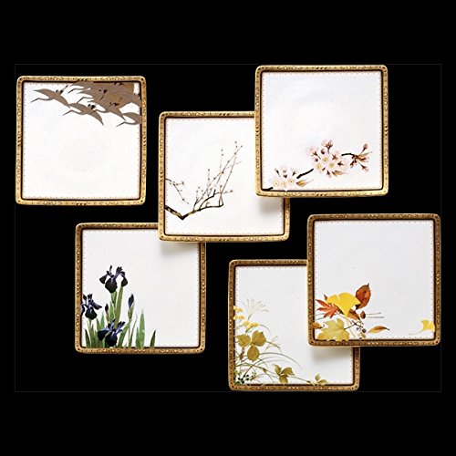 Noritake 四季彩舞曲　21cm スクエアプレート揃 絵変り6枚 Noritake 四季彩舞曲 21cm スクエアプレート揃 絵変り6枚 四季彩