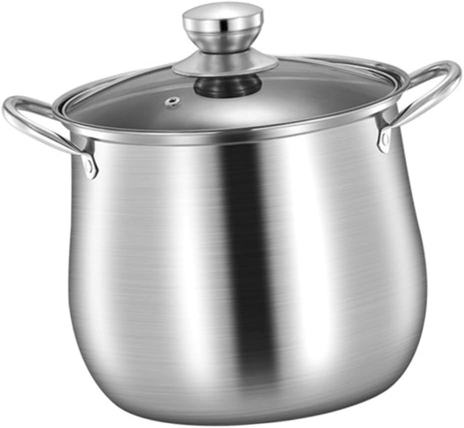 Zerodeko Flat Bottom Stockpot Stove Pot Lid Multi-functional Pot for Hotel Restaurant Wedding Festival