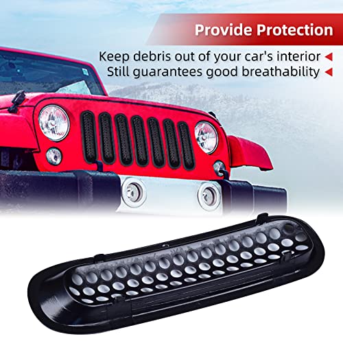 Image of AggAuto Grille Inserts for Jeep Wrangler JK JKU 2007-2015 Matte Black | Car Front Mesh Grill Cover Accessories 7 Pcs