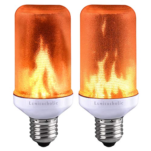 Preisvergleich Produktbild Lumiereholic Flamme E27 Lampe Flackernde Licht Effekt Feuer Glühbirne Wandleuchte Außenleuchte Flackerlicht für Haus Garten Bar Party Hochzeit Restaurant Valentinstag Deko (2 Stücke)