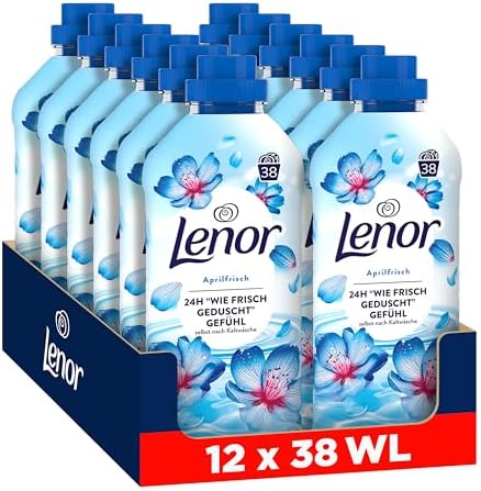 Lenor Weichspüler Aprilfrisch, 12x38 Wäschen | Sorgt für lang anhaltende Frische, weiche Wäsche und ein angenehmes Duftgefühl.