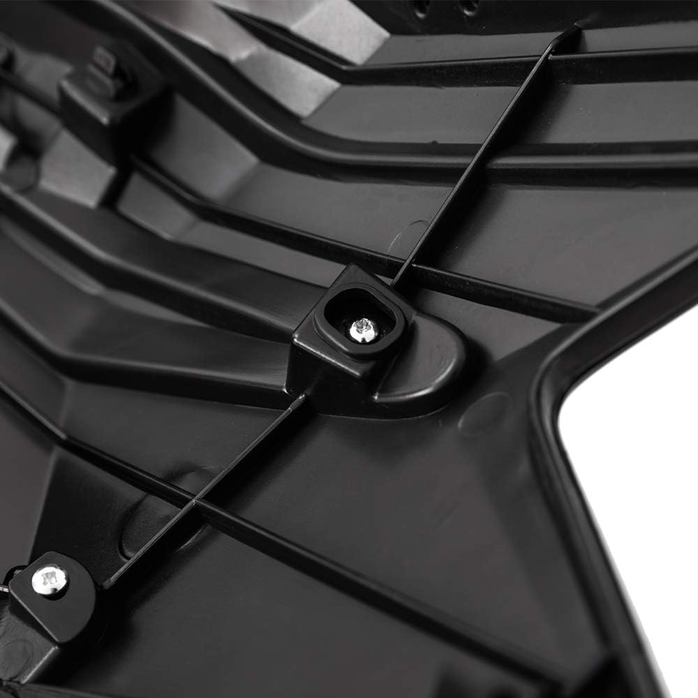 PIT66 Full Black & Chrome Front Upper Grille Compatible with Honda 2016-2018 HRV HR-V Grill