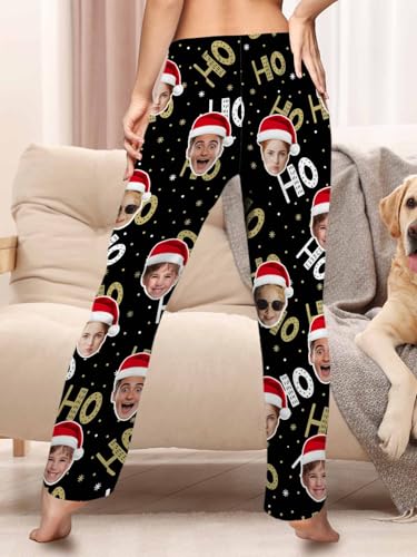 Custom Pajama Pants with Photo for Men Women Personalized Photo Funny Face Pj Bottoms Sleepwear Trousers Socks2